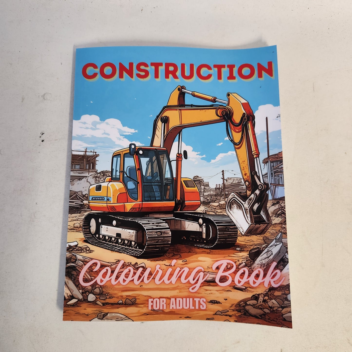 Construction Colouring Book for Adults & Teens. Black and White Designs. 40 Unique Designs. 8.5x11"