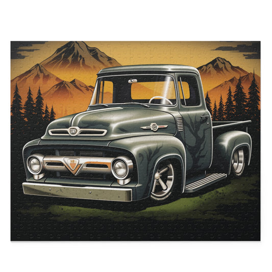 Vintage Grey American Hot Rod Truck Puzzle (120, 252, 500-Piece)