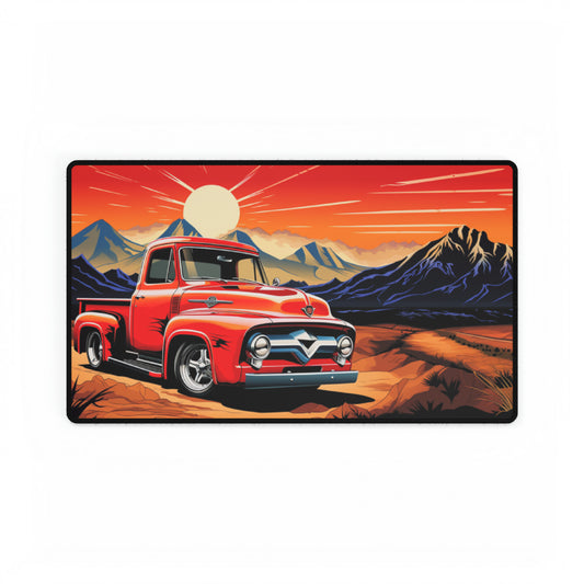 Red Hot Rod Truck Mouse Mat Pad