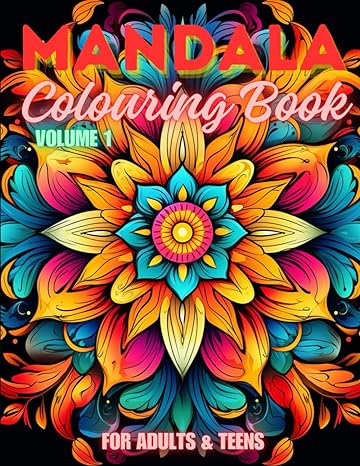 Mandala Colouring Book for Adults & Teens. Black and White. 40 Unique Designs. 8.5x11"