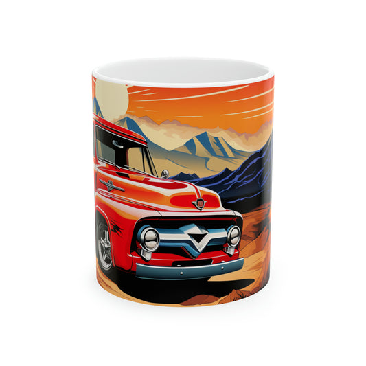 Red Hot Rod Pick-Up Ceramic Mug 11oz